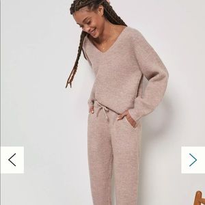 Anthropologie blush colored lounge set